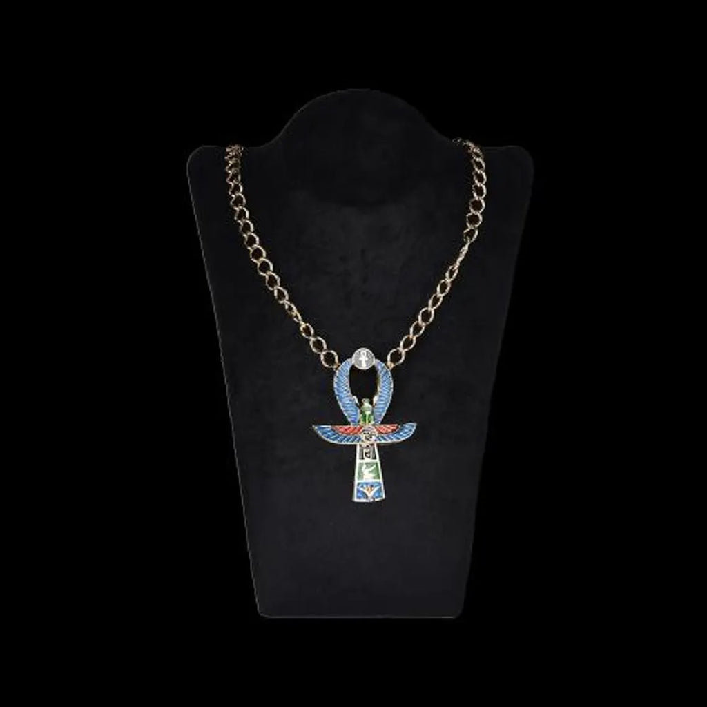 Handmad Egyptian Ankh Necklace Colored Metal Women Necklace