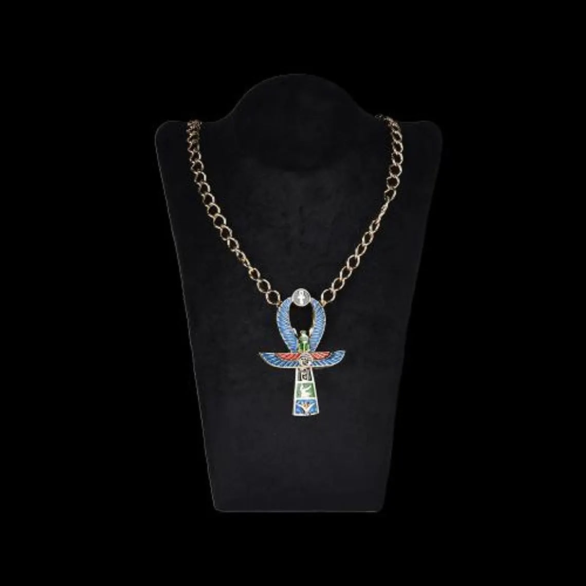 Handmad Egyptian Ankh Necklace Colored Metal Women Necklace
